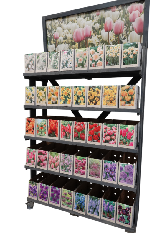 Wooden display grey 5 layers including poster for 400 packaging  .